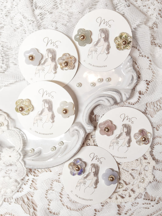 可愛脹卜卜花花型耳環