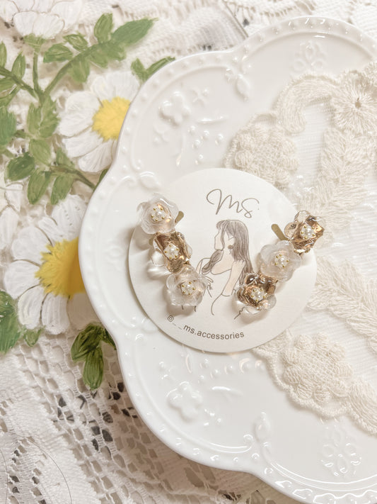 透明花花串小對夾 (一對兩隻)