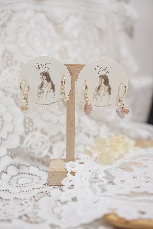 心心耳圈垂吊耳環