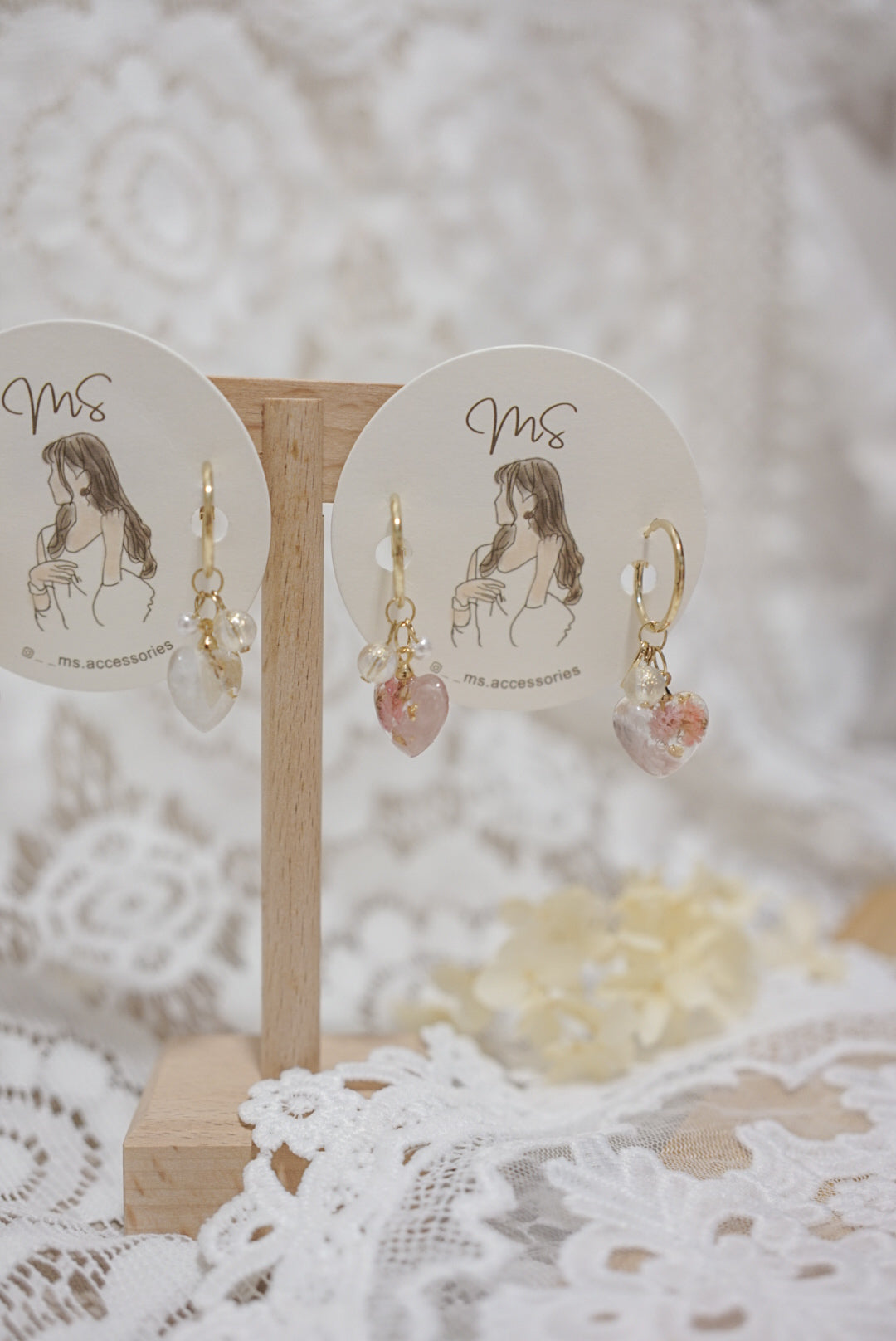 心心耳圈垂吊耳環