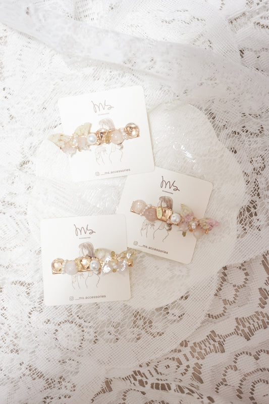 蝴蝶珍珠波波髮夾