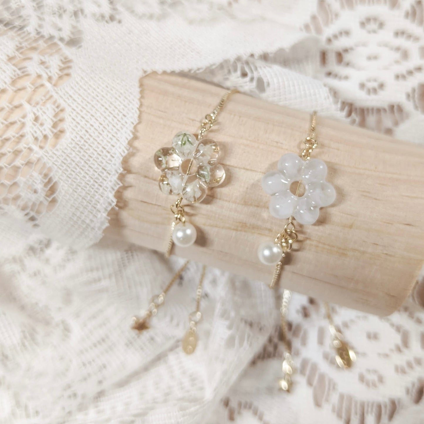 可愛花花珍珠手鍊