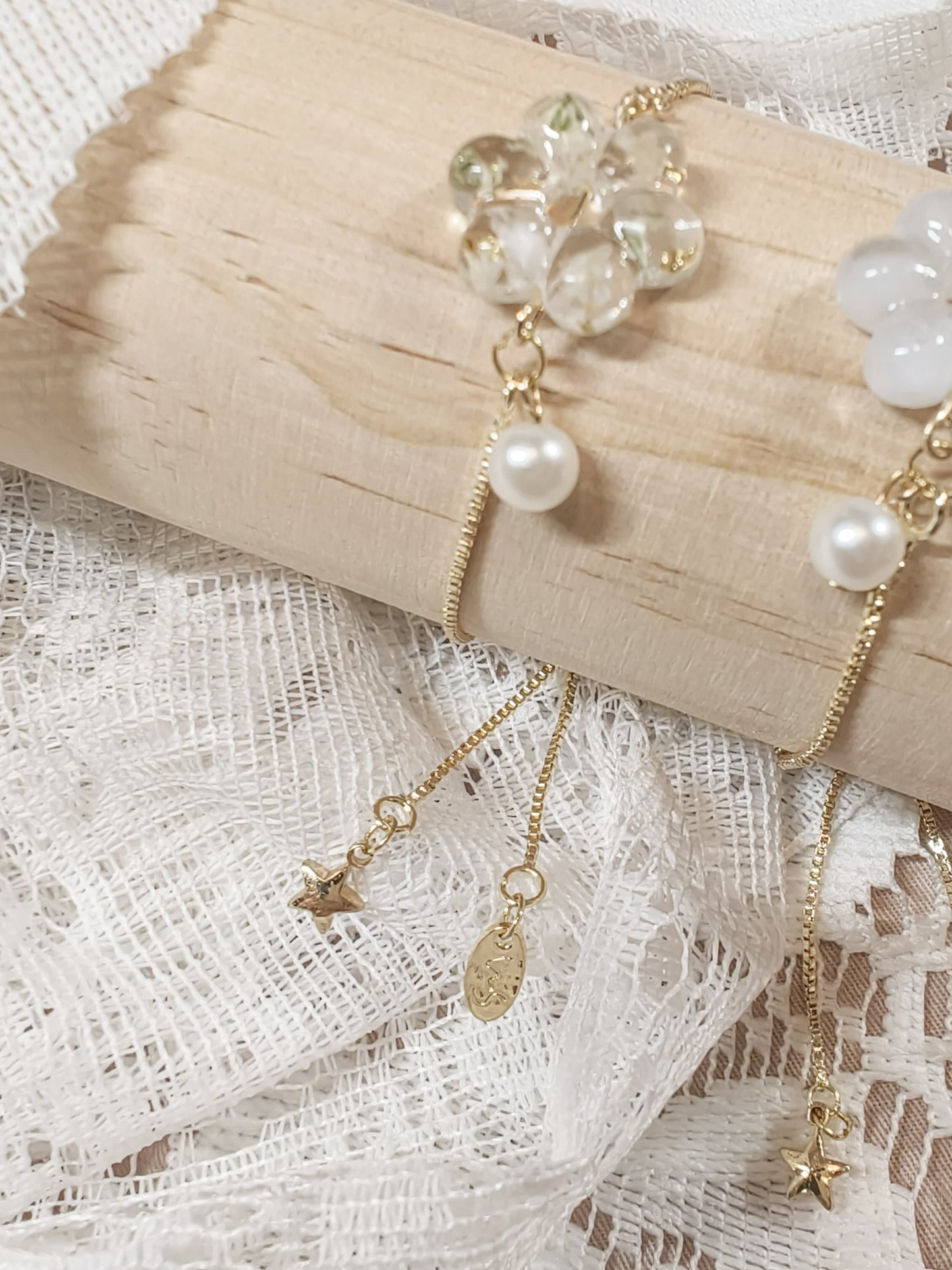 可愛花花珍珠手鍊