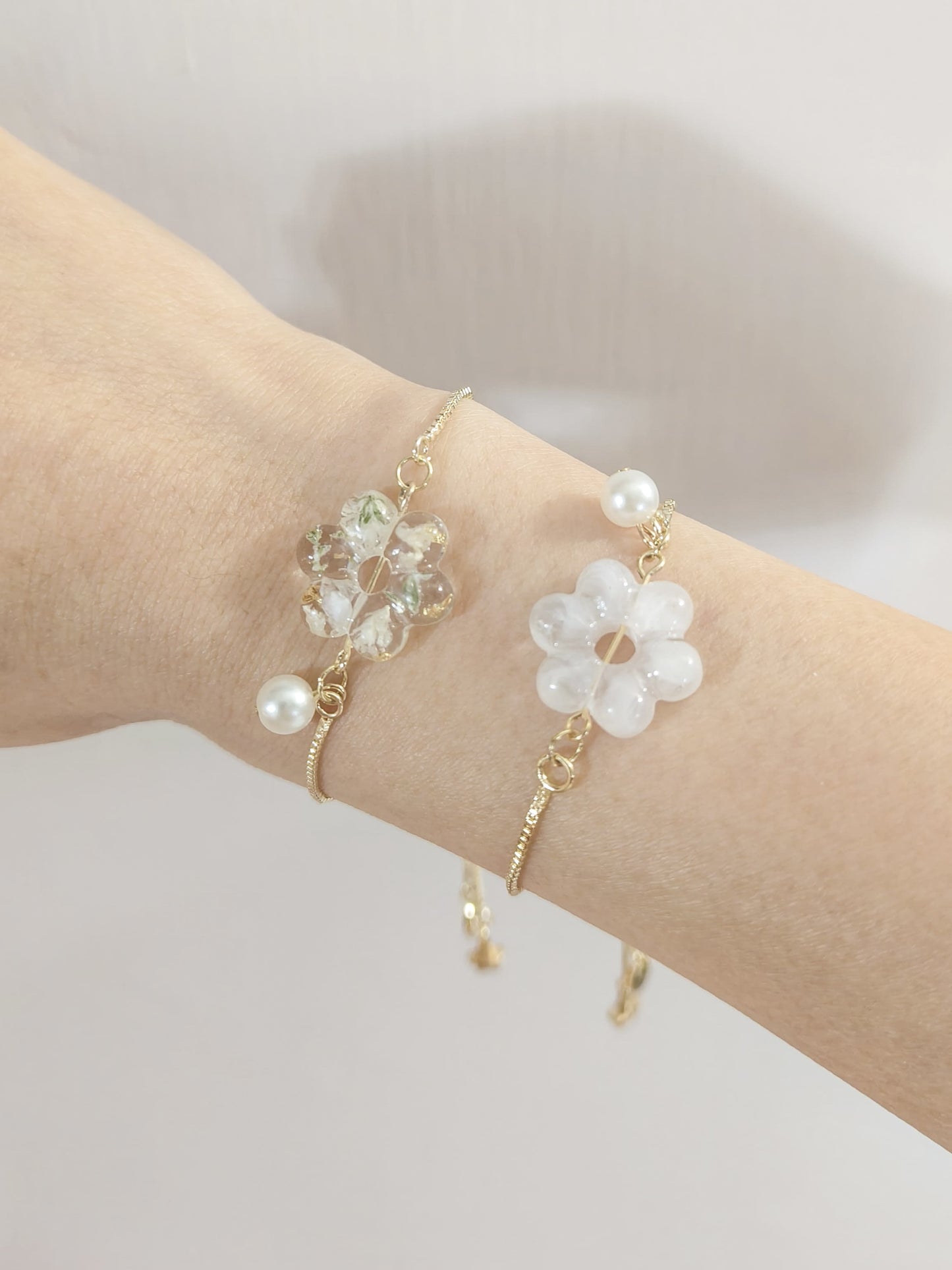 可愛花花珍珠手鍊