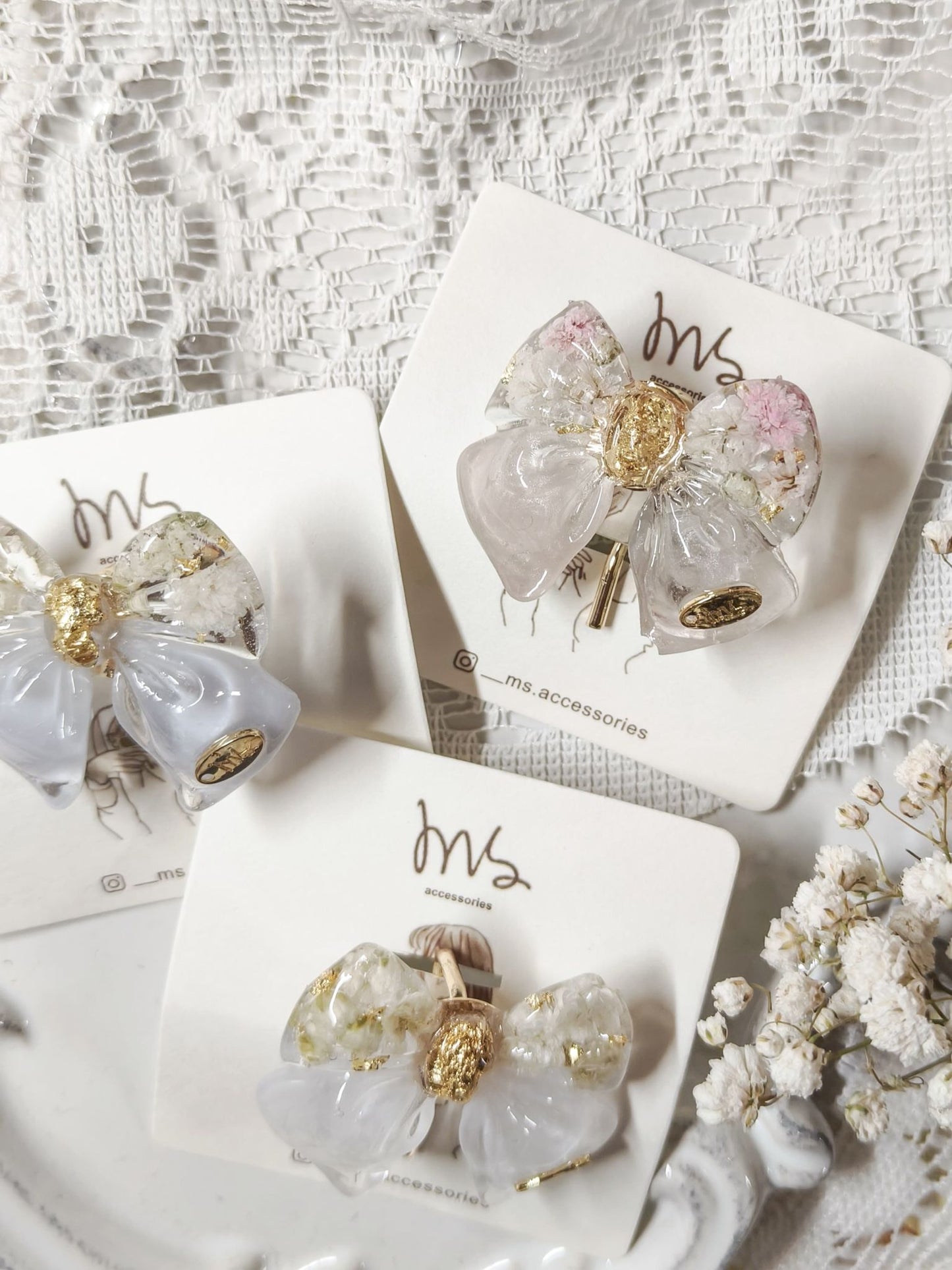 人氣蝴蝶結真花髮扣