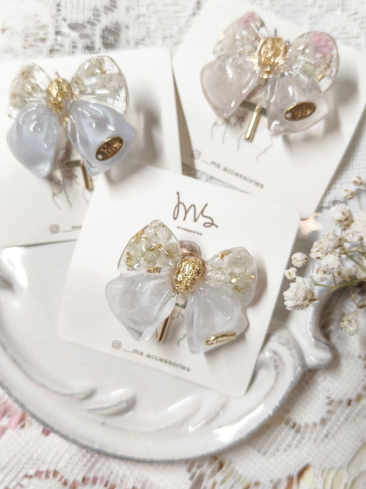 人氣蝴蝶結真花髮扣