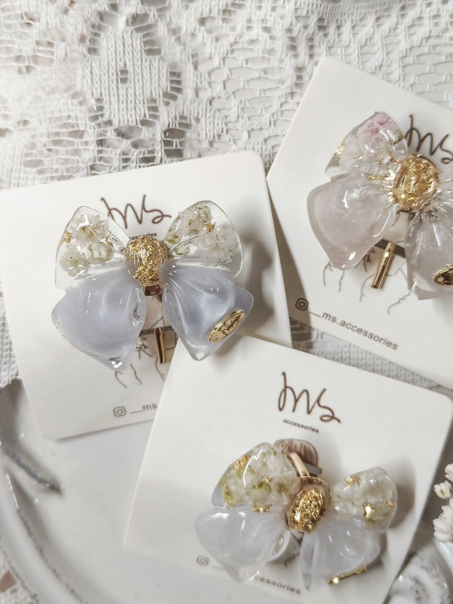 人氣蝴蝶結真花髮扣