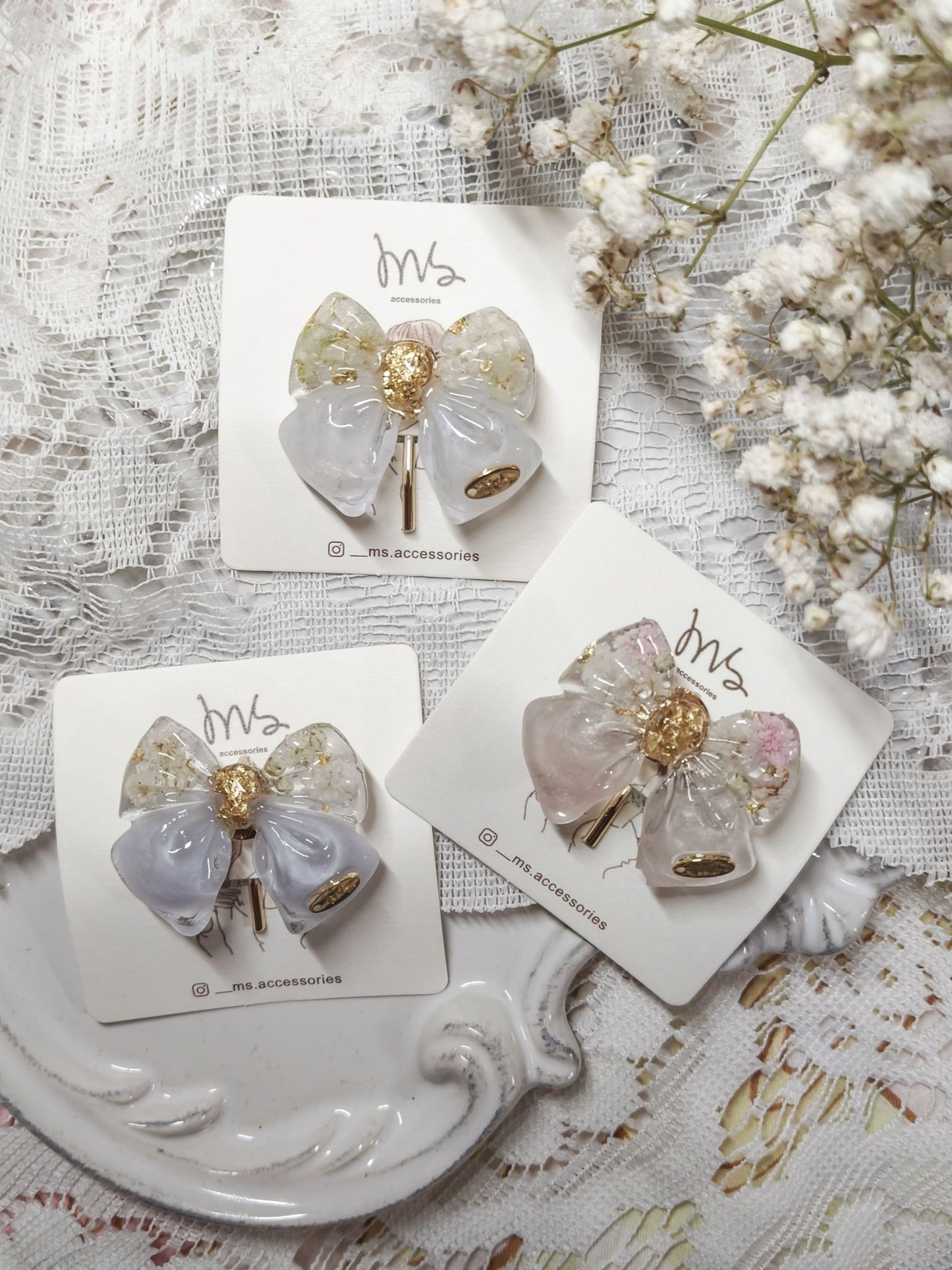 人氣蝴蝶結真花髮扣