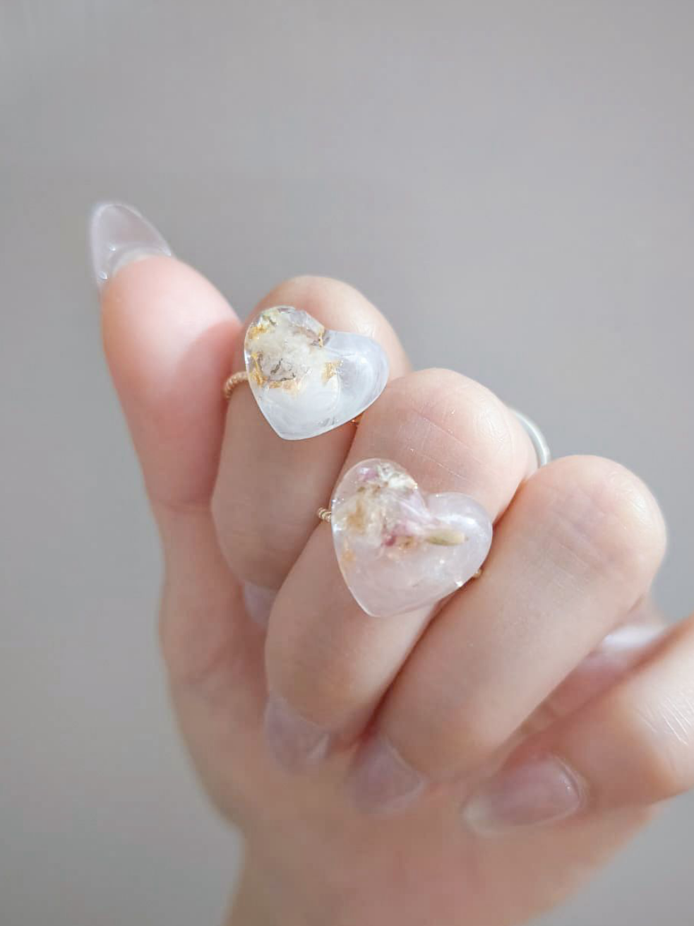 乾花心心戒指